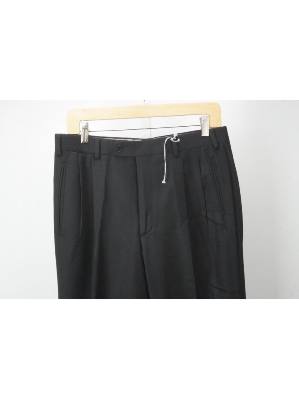 Zanella Solid Black Flannel Wool Mens Dress Pants Sz 48 EU BRAND NEW